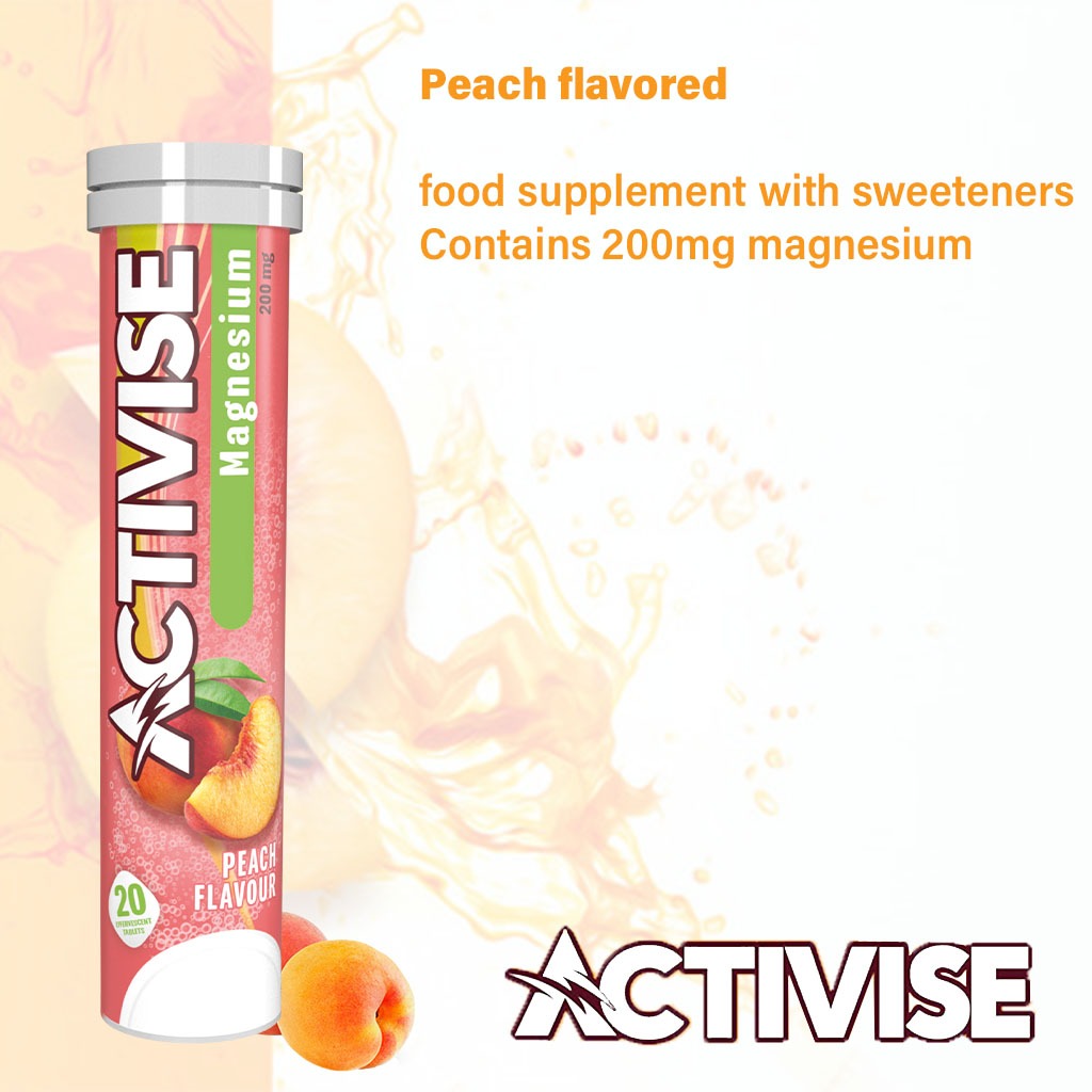 Activise Magnesium 200mg Effervescent Tablets, Peach Flavor, Pack of 20's