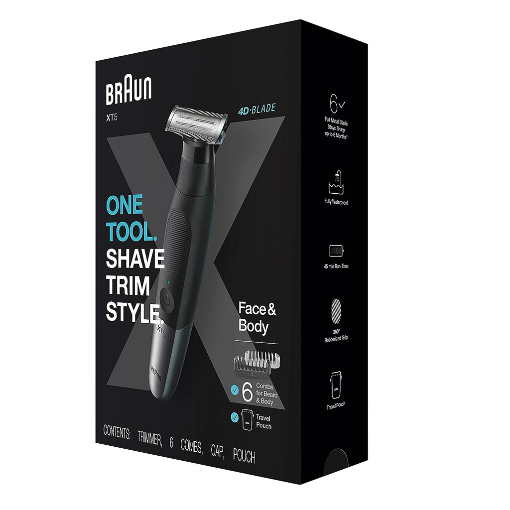 Braun Series X Wet & Dry All-In-One Tool Shaver With 6 Attachments & Pouch XT5200