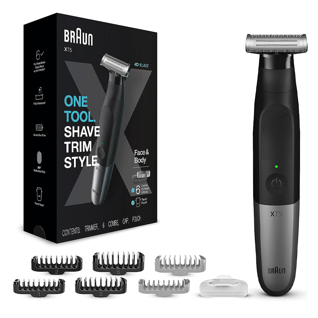 Braun Series X Wet & Dry All-In-One Tool Shaver With 6 Attachments & Pouch XT5200