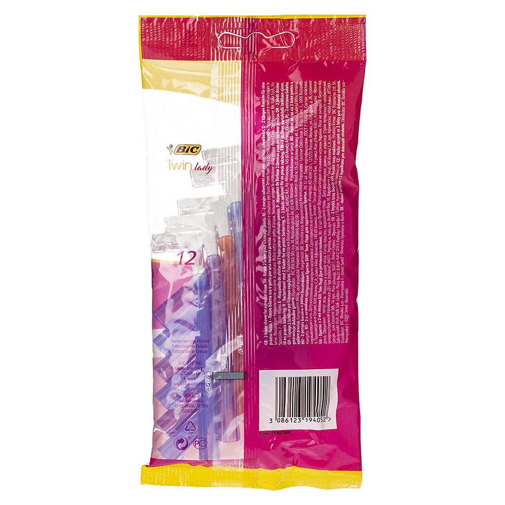 Bic Twin Lady Women Disposable Razor 12's