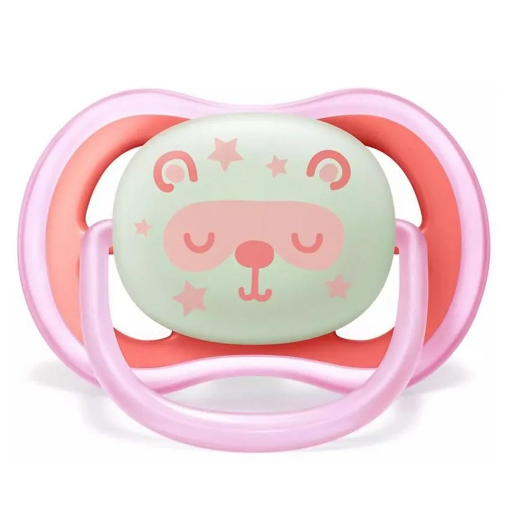 Philips Avent Ultra Air Silicone Soother Night Time For 6-18 Months Baby Girl, Pack of 2's