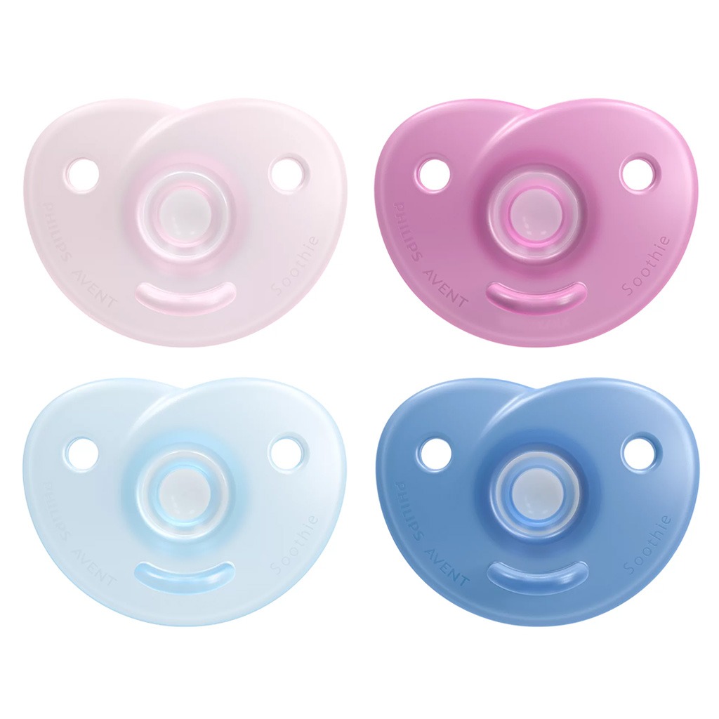 Philips Avent Curved Soothie Silicone Pacifiers For 0-6 Month Baby Mixed, Pack of 2's Assorted SCF099/20