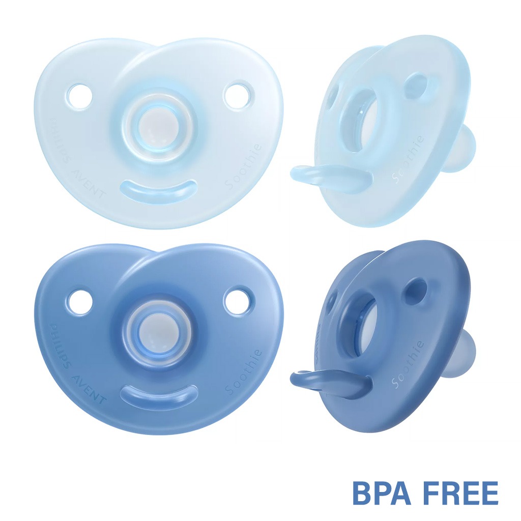 Philips Avent Curved Soothie Silicone Pacifiers For 0-6 Month Baby Mixed, Pack of 2's Assorted SCF099/20