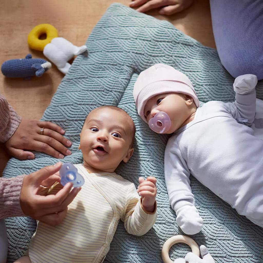 Philips Avent Curved Soothie Silicone Pacifiers For 0-6 Month Baby Mixed, Pack of 2's Assorted SCF099/20