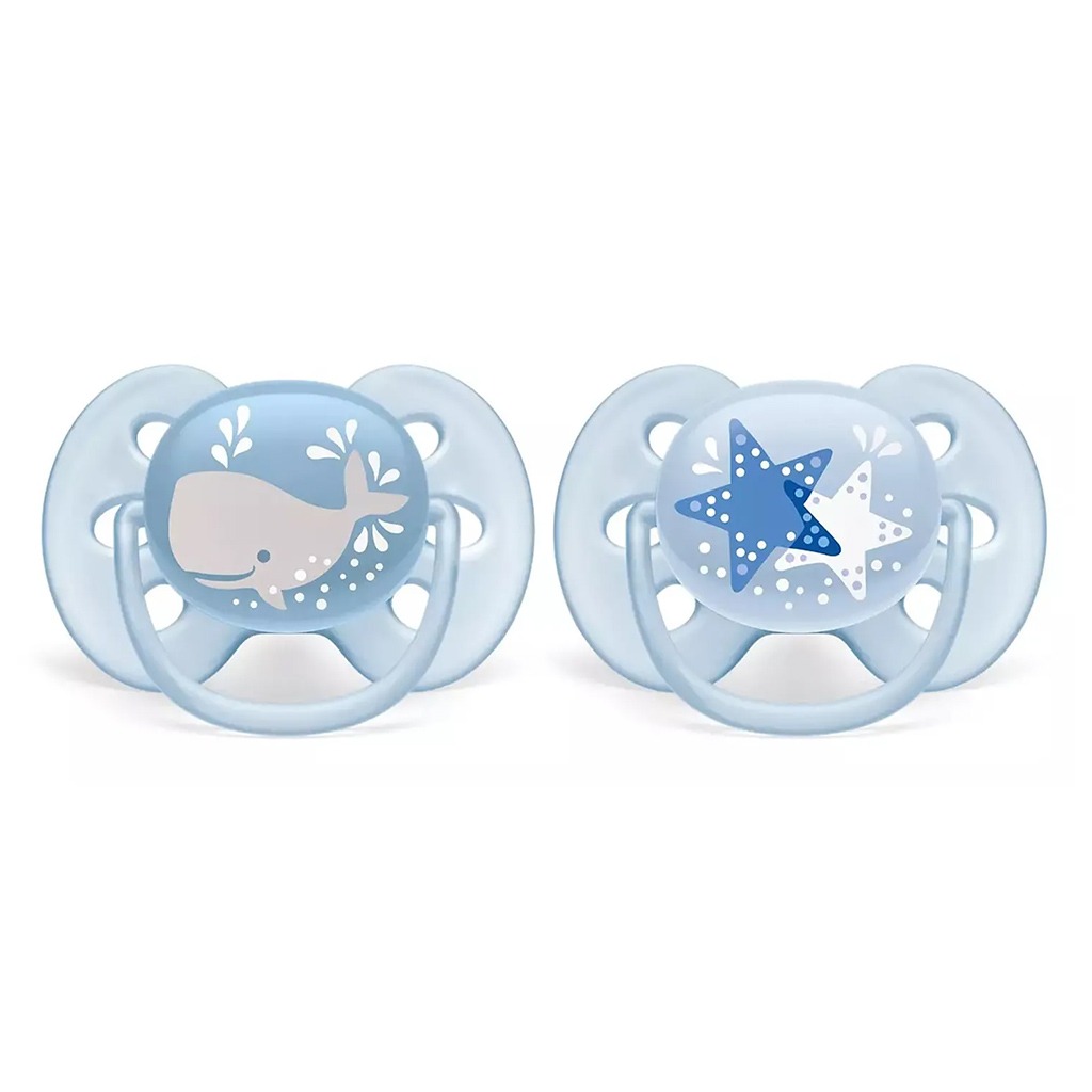 Philips Avent Ultra Soft Soother Deco For 6-18 Months Baby Boy, Pack of 2's