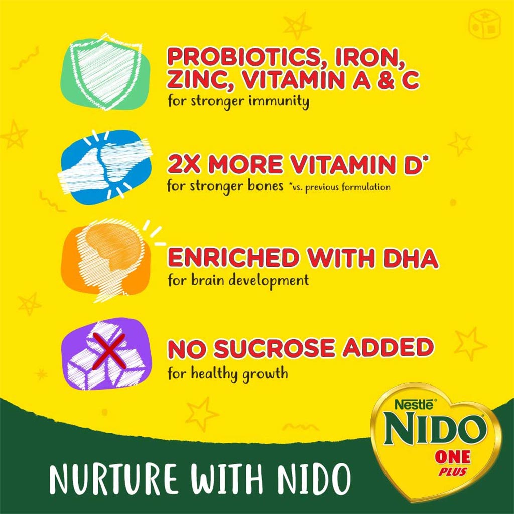 Nestle NIDO Stage 1+ Toddlers Milk Formula For 1 To 3 Years 400g