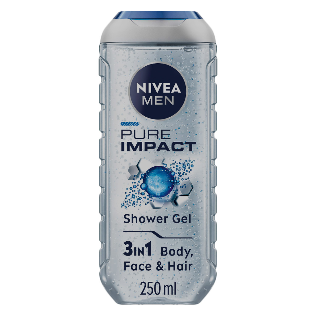 Nivea Men Pure Impact 3 in 1 Face, Body & Hair Shower Gel 250ml
