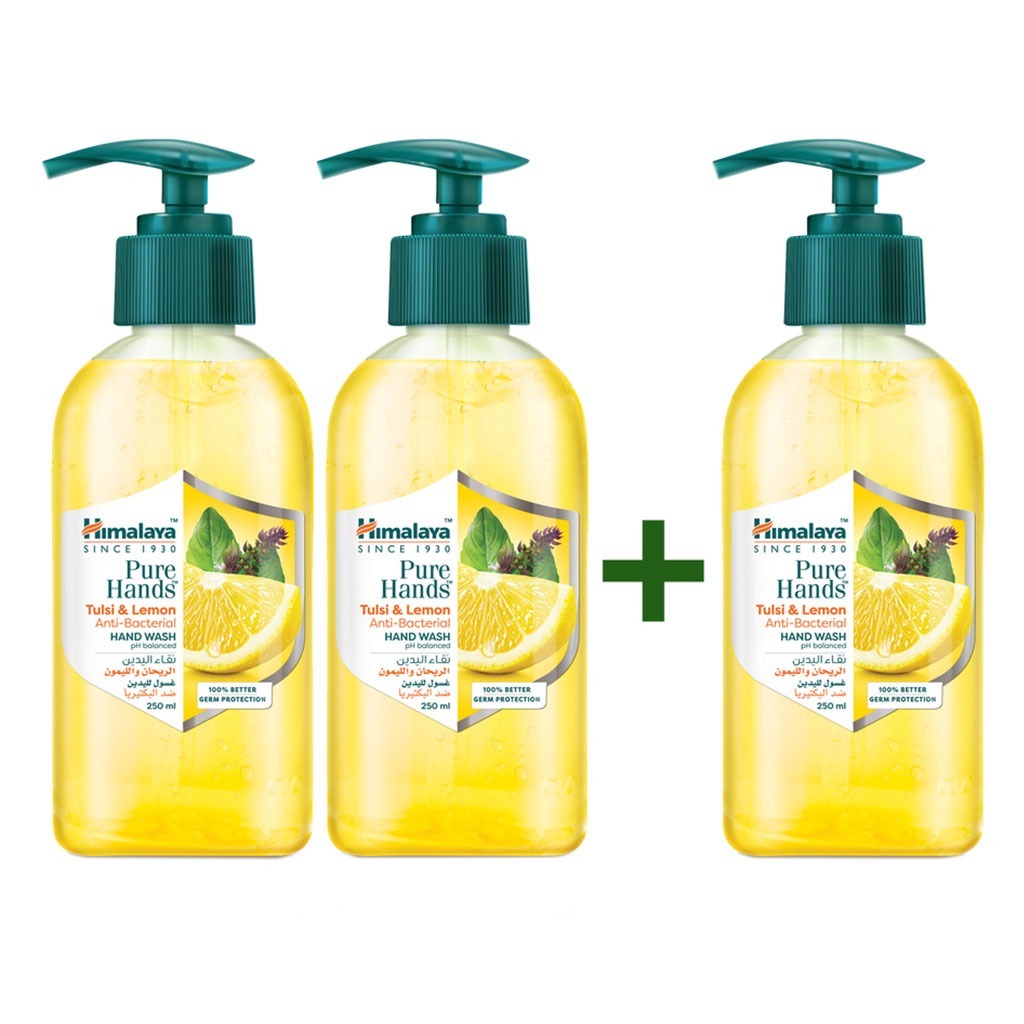 Himalaya Pure Hands Tulsi & Lemon Antibacterial Hand Wash 250 mL 2+1 PROMO PACK