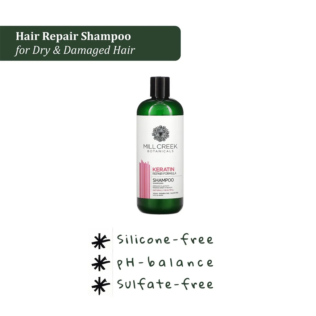 Mill Creek Botanicals Keratin Repair Shampoo For Naturally Beautiful Hair 414ml