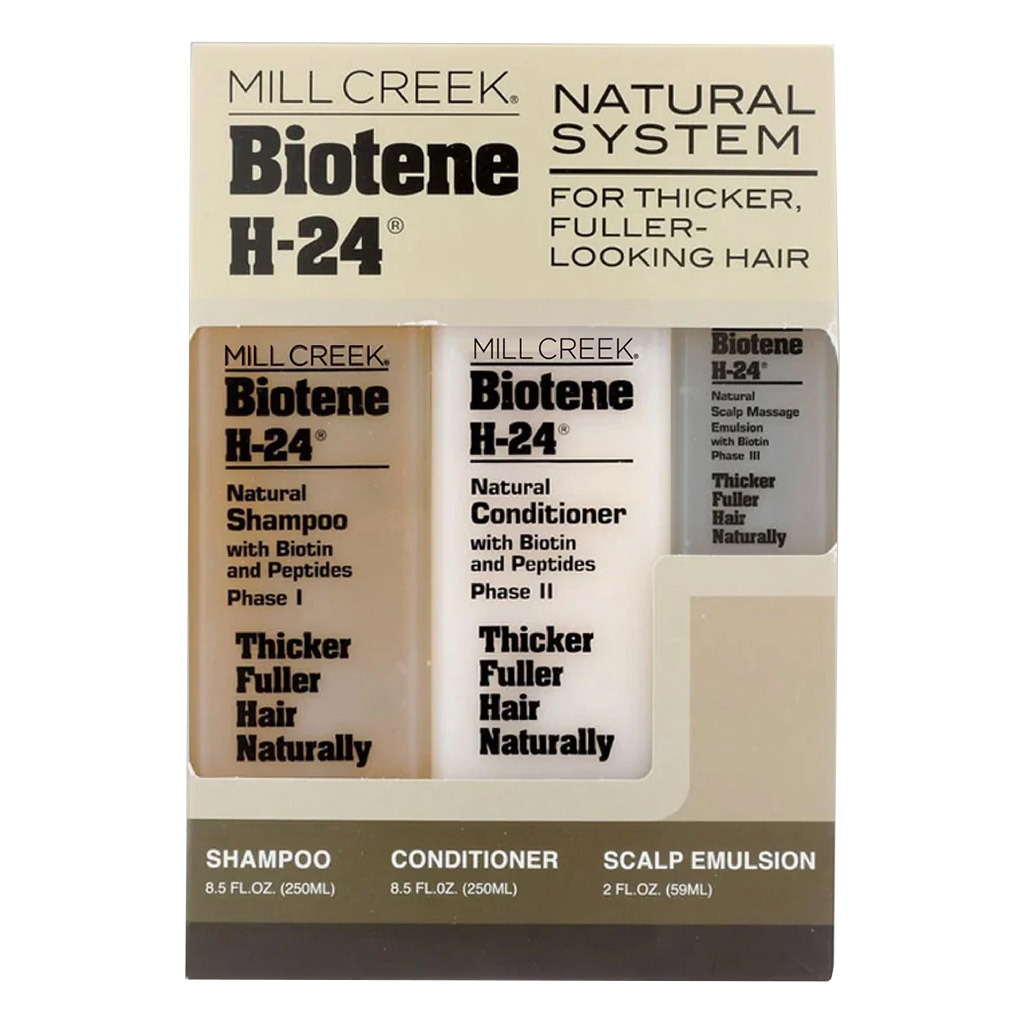 Mill Creek Botanicals Biotene H-24 Natural System Tri-Pack- Shampoo Conditioner & Emulsion