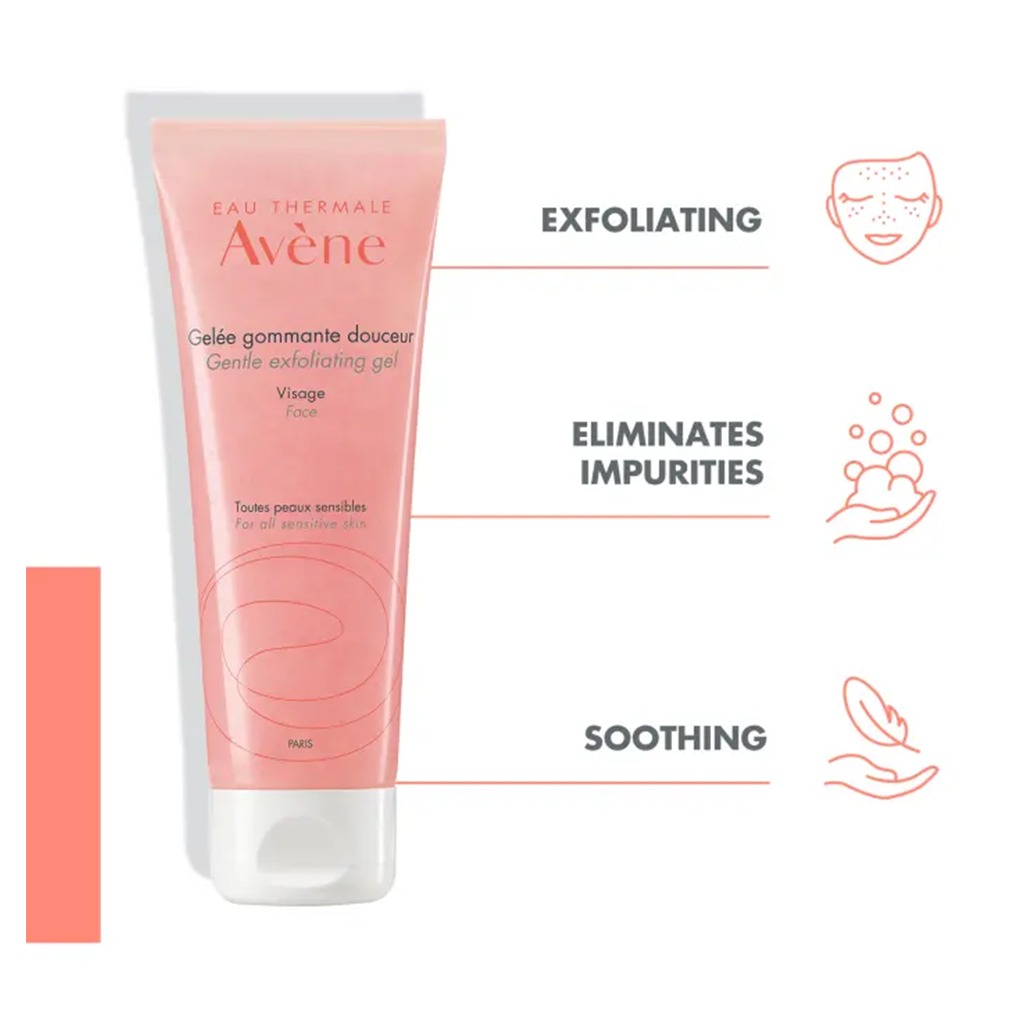 Avene Gentle Face Exfoliating Gel For Sensitive Skin 75ml