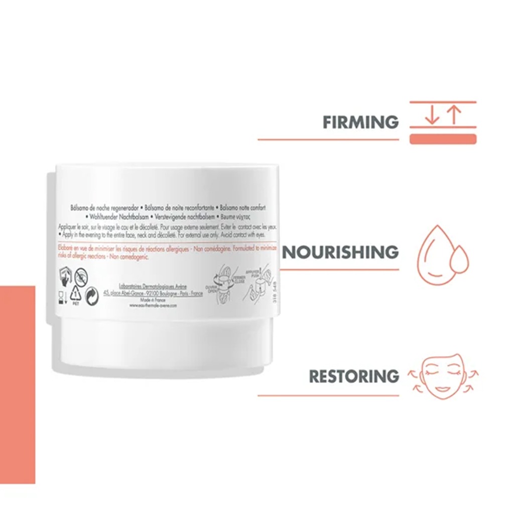 Avene DermAbsolu Comforting Antiaging Night Balm For Sensitive Skin 40ml