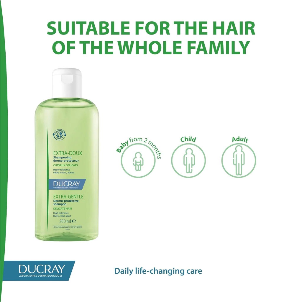 Ducray Extra Gentle Dermo-Protective Shampoo For Delicate Hair 400 mL