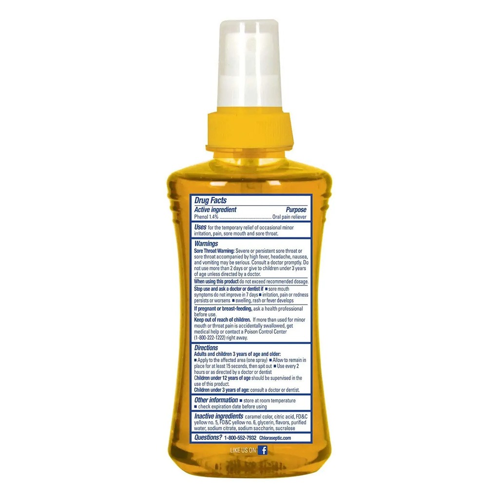 Chloraseptic Warming Honey Lemon Sore Throat Spray 177 mL