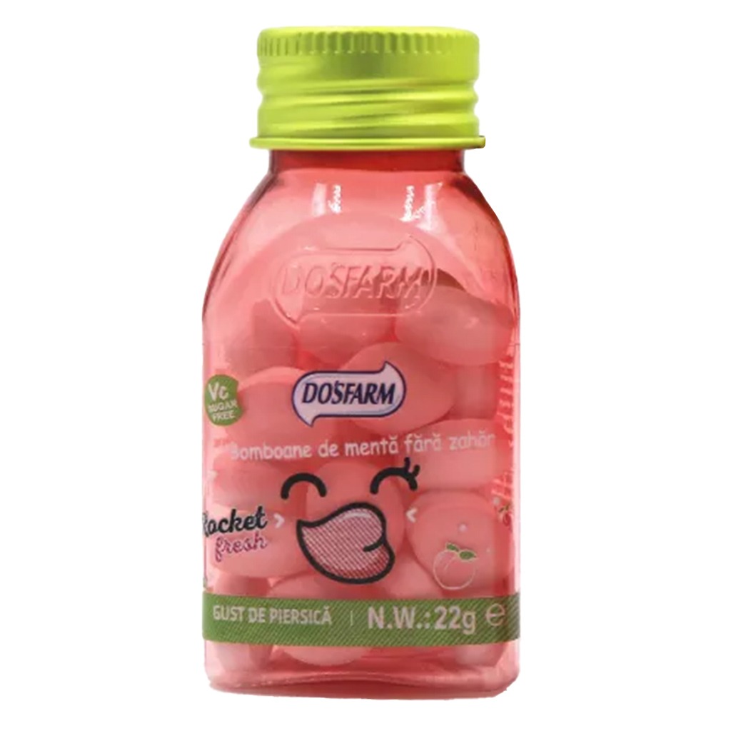 Dosfarm Sugar Free Candy With Vitamin C and Vitamin D Peach 22 g, 1's