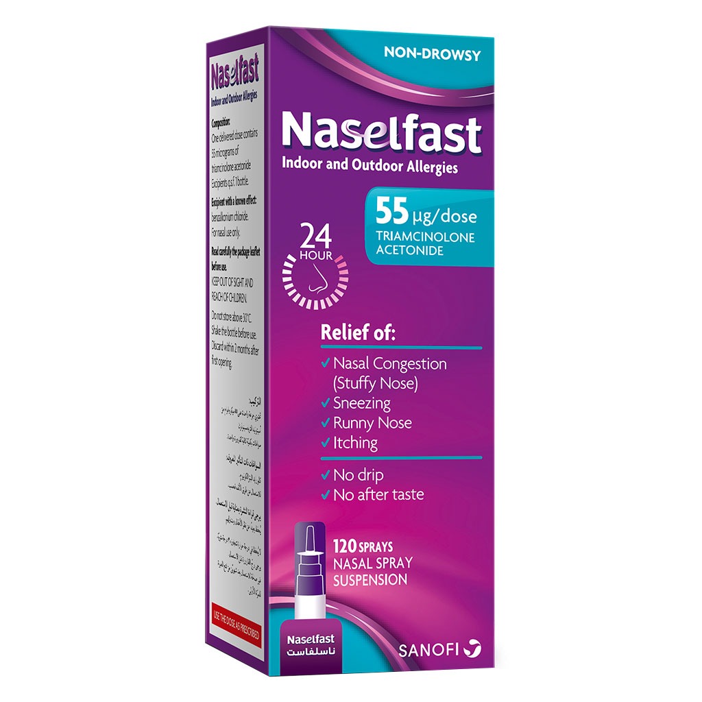 Naselfast Nasal Spray Suspension For Allergy Relief 55µg/dose, 120 Sprays