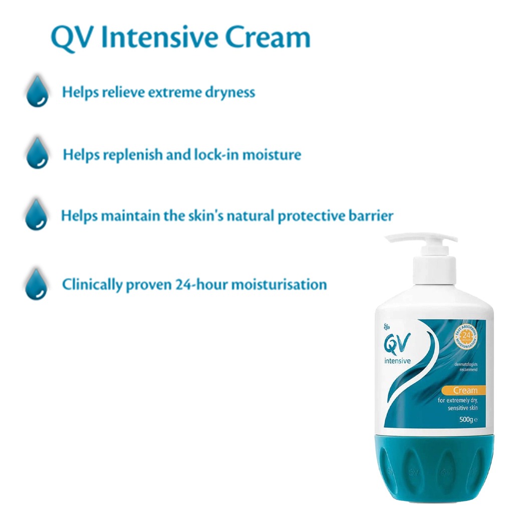 Ego QV Intensive Body Moisturiser Cream Pump For Extremely Dry Sensitive Skin 500g