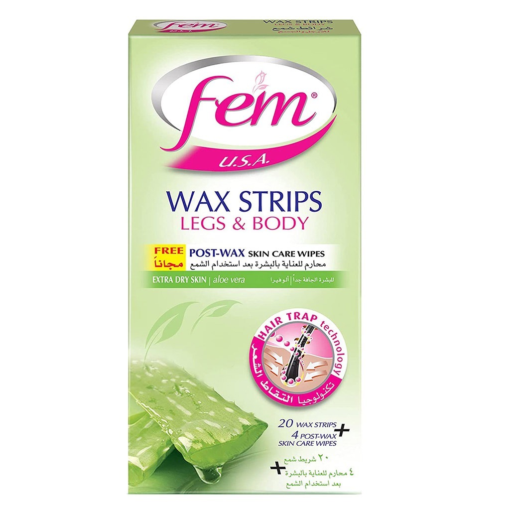 Fem USA Body Wax Strips Extra Dry Skin 20's