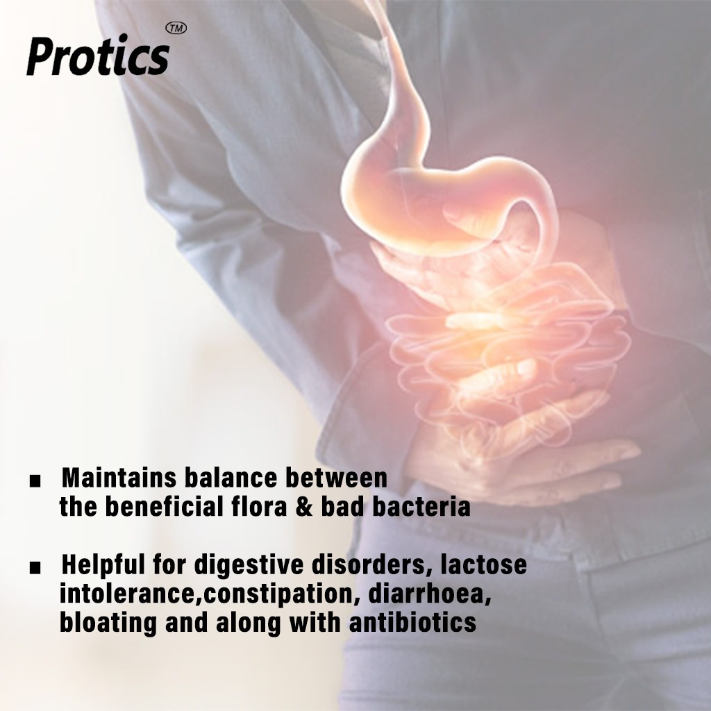 Protics Prebiotics And Probiotics Capsules For Healthy Digestive System, Pack of 30's