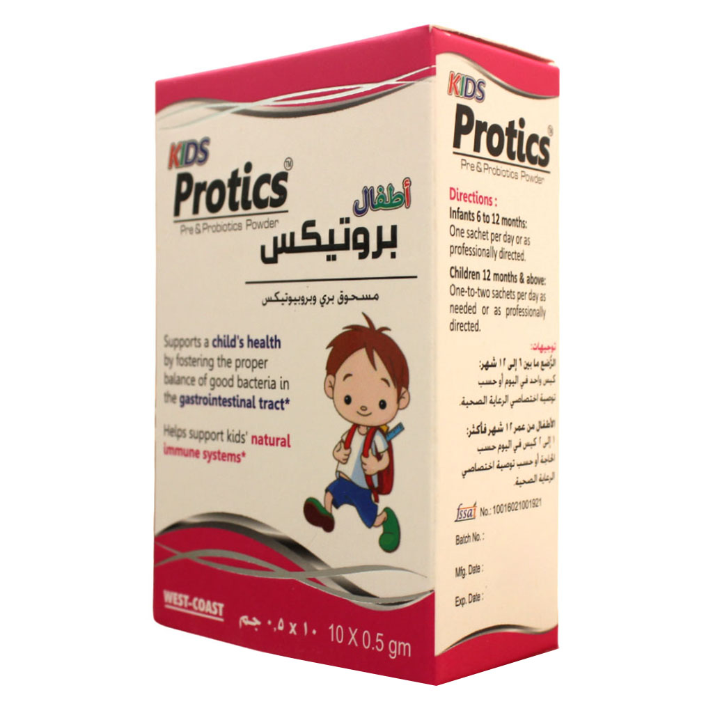 Protics Kids Pre & Probiotic Oral Powder Sachets 0.5g, Pack of 10's