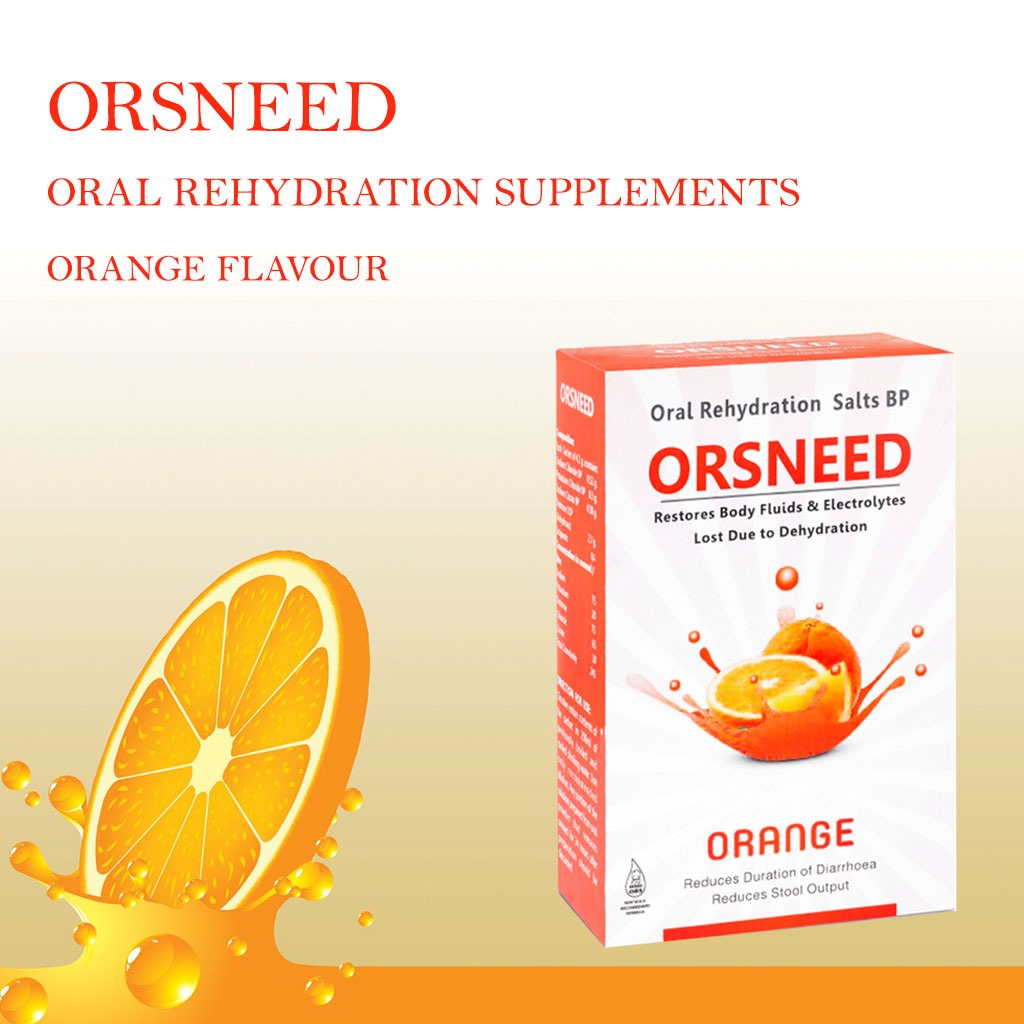 Orsneed Orange Oral Rehydration Salts BP For Oral Solution 4.2 g 10's