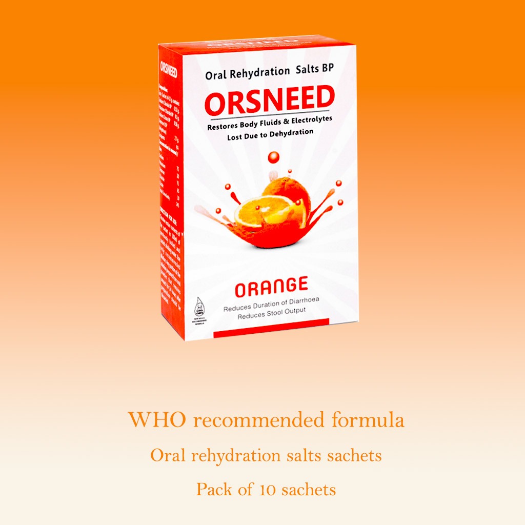 Orsneed Orange Oral Rehydration Salts BP For Oral Solution 4.2 g 10's