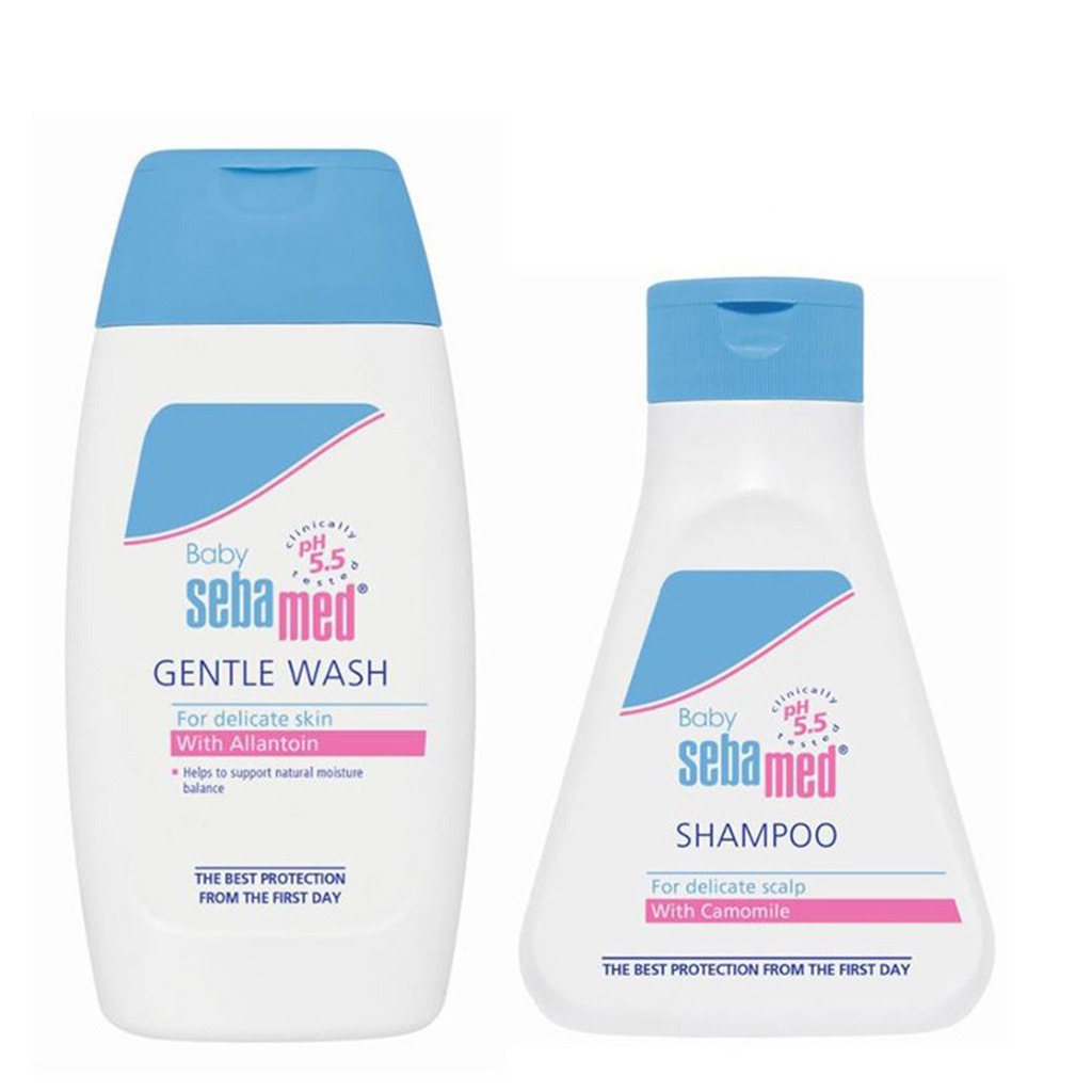 Sebamed Extra Mild Baby Shampoo For Delicate Scalp 150 mL + Gentle Wash For Delicate Baby Skin 200 mL Combo Pack