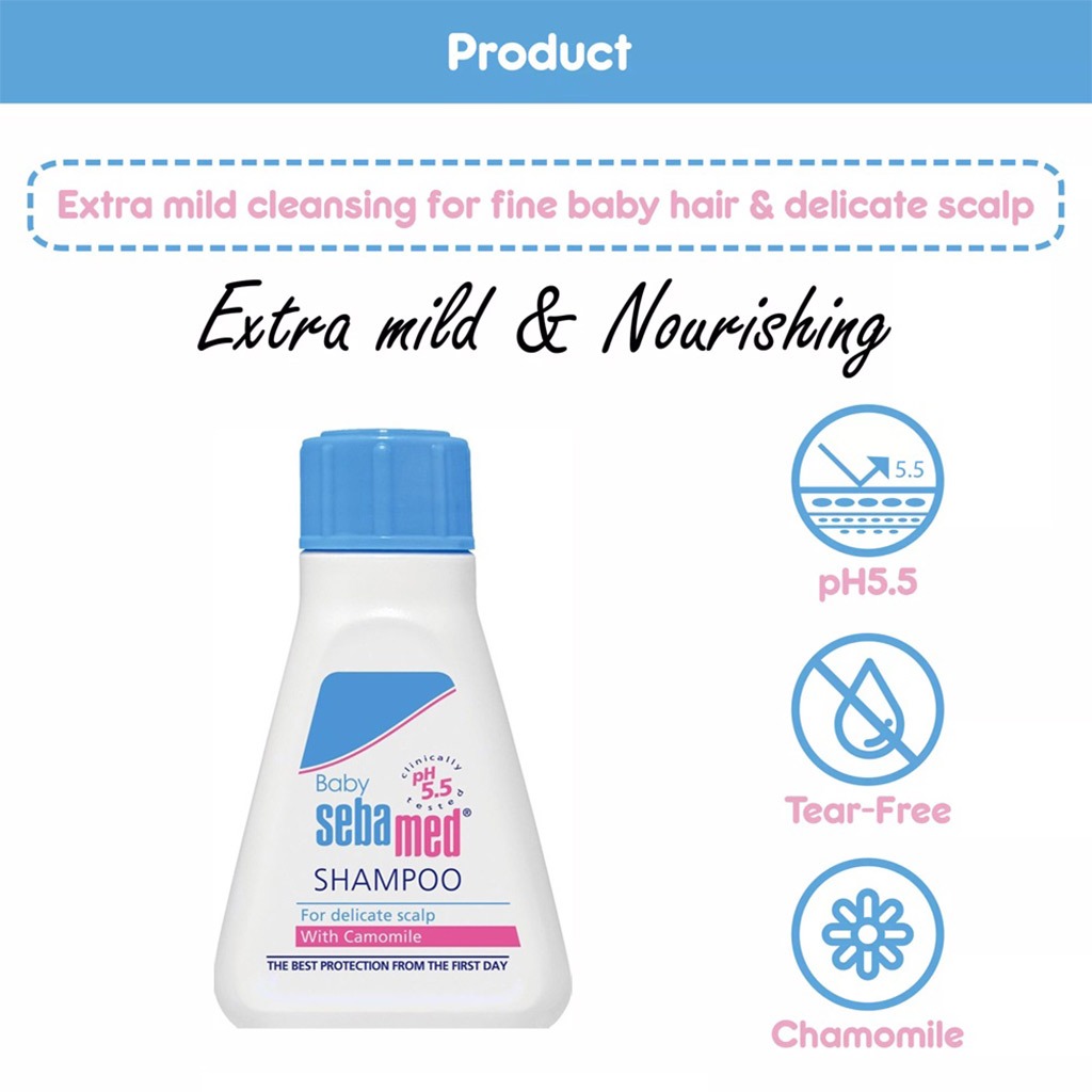 Sebamed Extra Mild Baby Shampoo For Delicate Scalp 150 mL + Gentle Wash For Delicate Baby Skin 200 mL Combo Pack