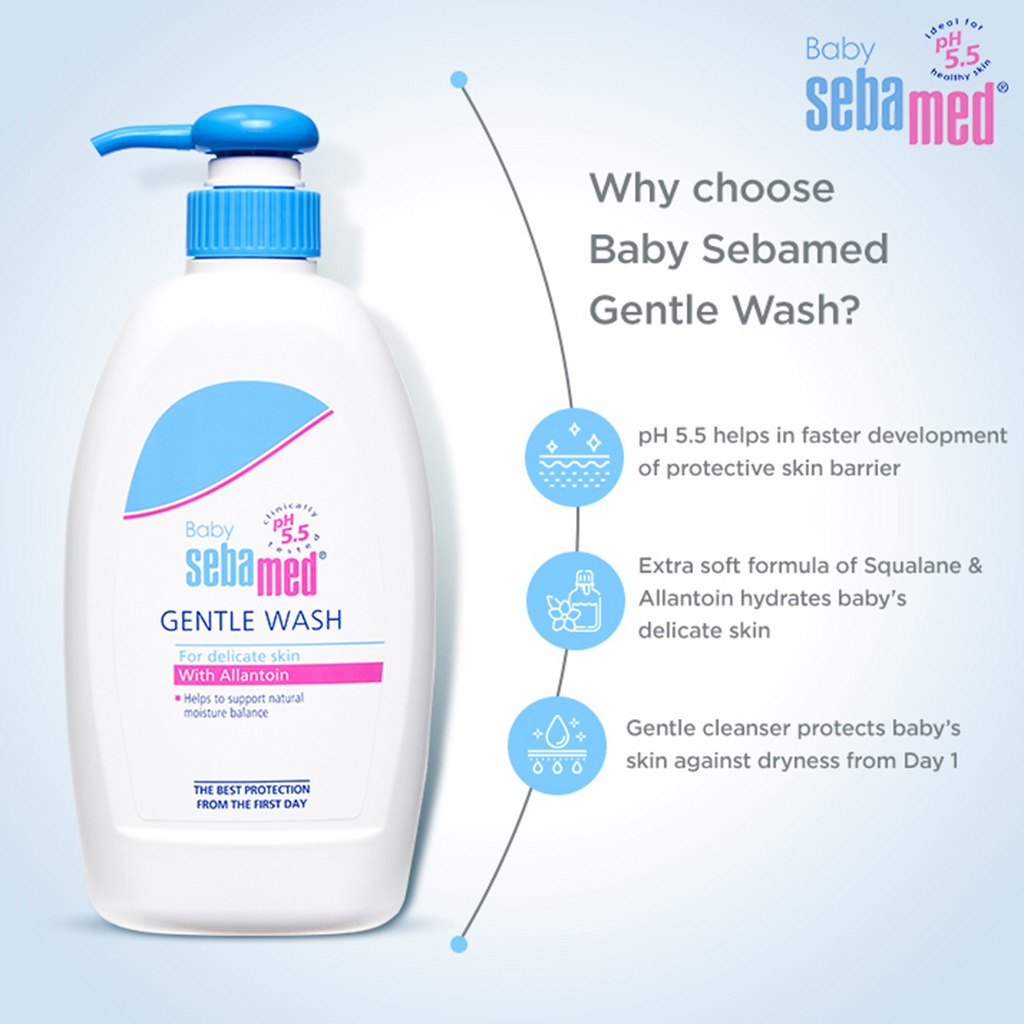 Sebamed Extra Soft Moisturizing Baby Gentle Wash For Delicate Baby Skin 400 mL 2's