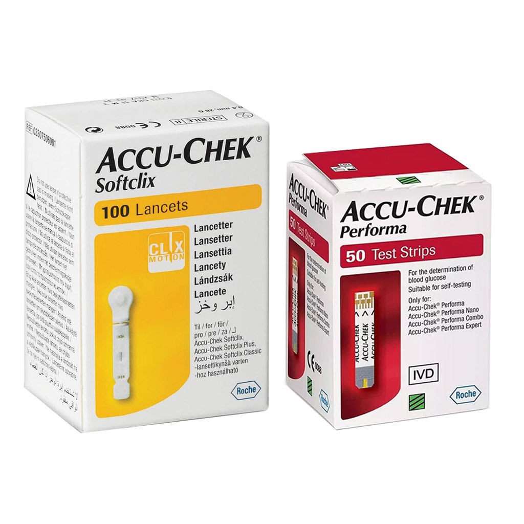Accu-Chek Performa Blood Sugar Test Strips 50's + Lancets PROMO PACK