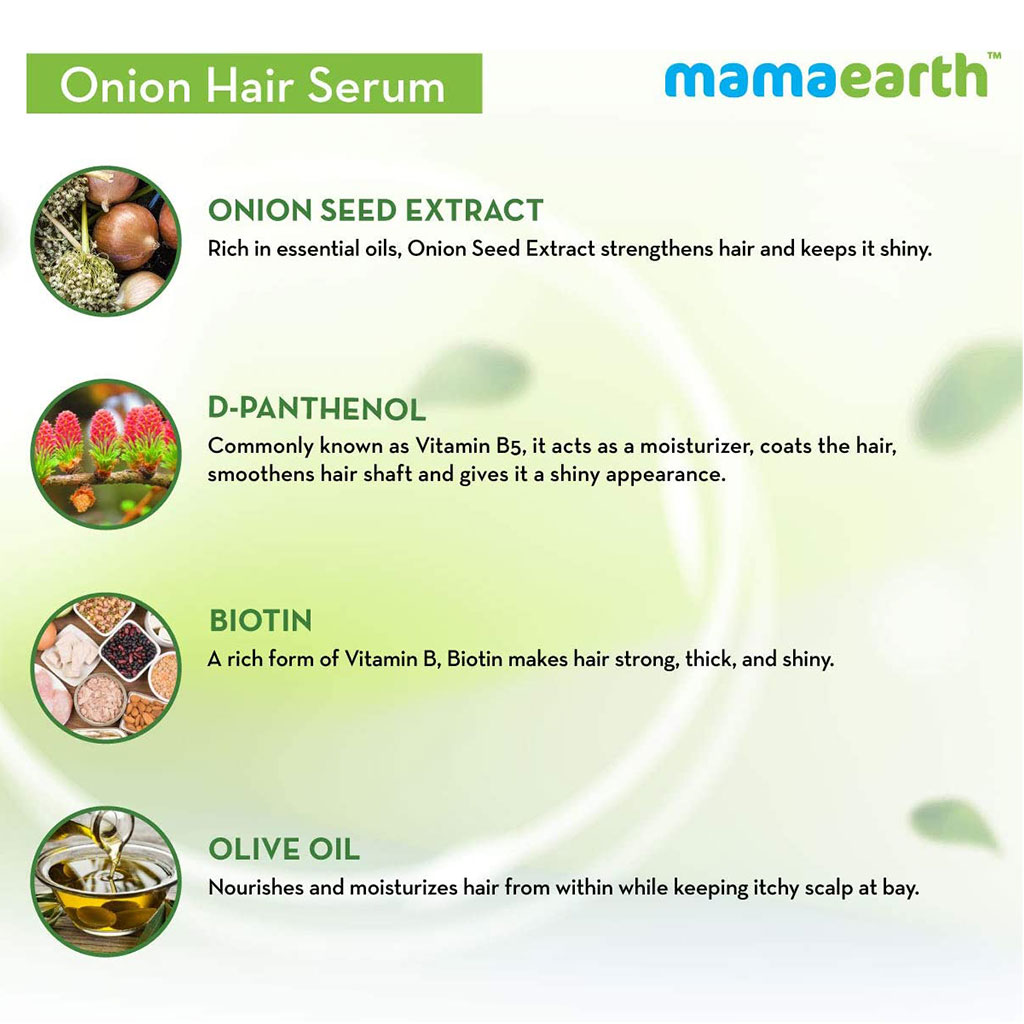 Mamaearth Onion Hair Serum For Strong Frizz-Free Hair 100 mL