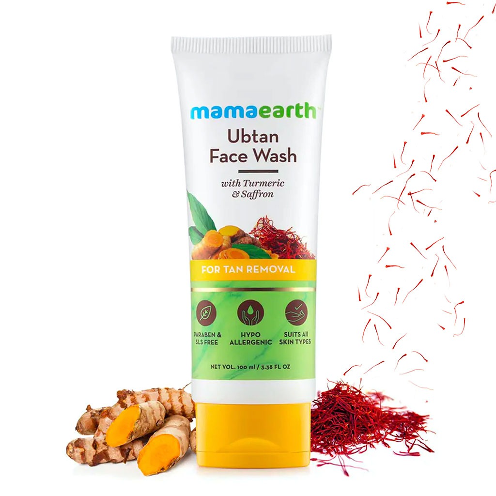 Mamaearth Ubtan Face Wash With Turmeric & Saffron For Tan Removal 100 mL