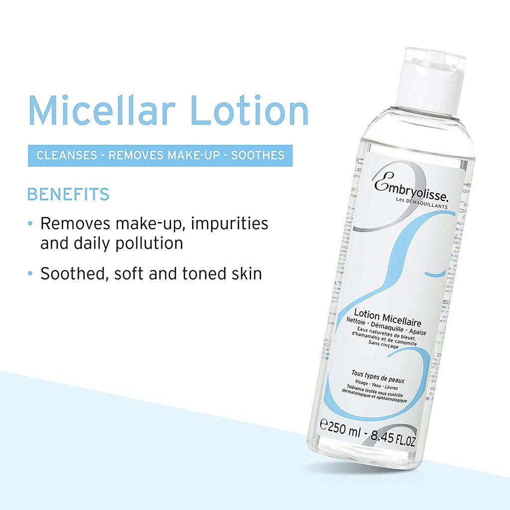 Embryolisse 3 In 1 Micellar Lotion For Make Up Removal & Cleansing 250 mL