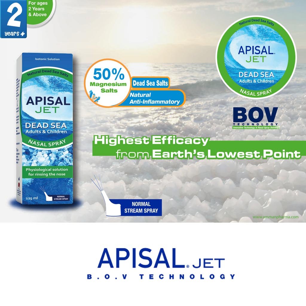 Apisal Jet Dead Sea Nasal Spray For Adults And Children 125ml