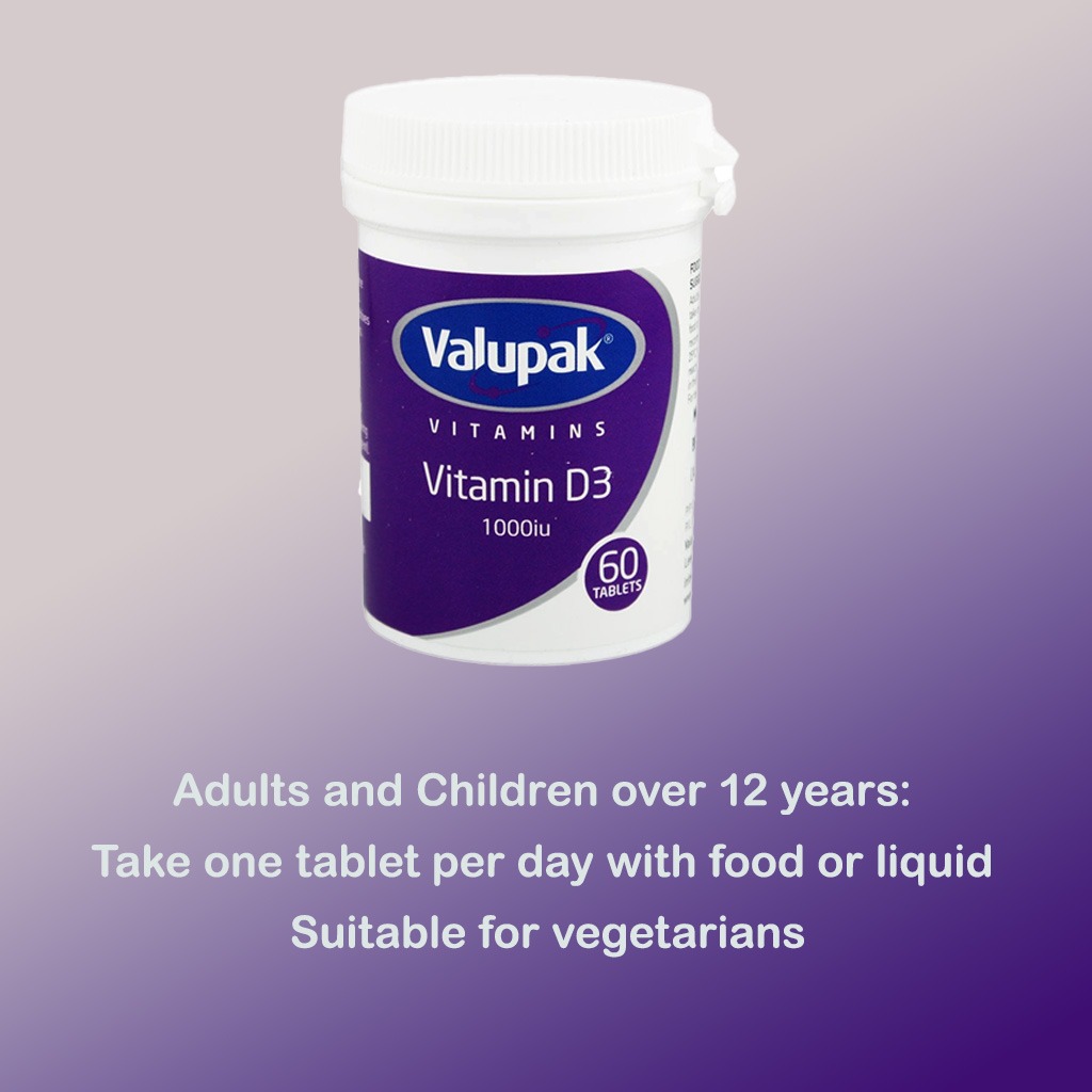 Valupak Vitamin D3 1000 IU Tablet For Immunity 60's