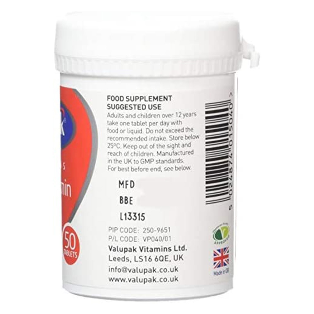 Valupak One A Day Multivitamin Supplement Tablets With Iron, Pack of 50's