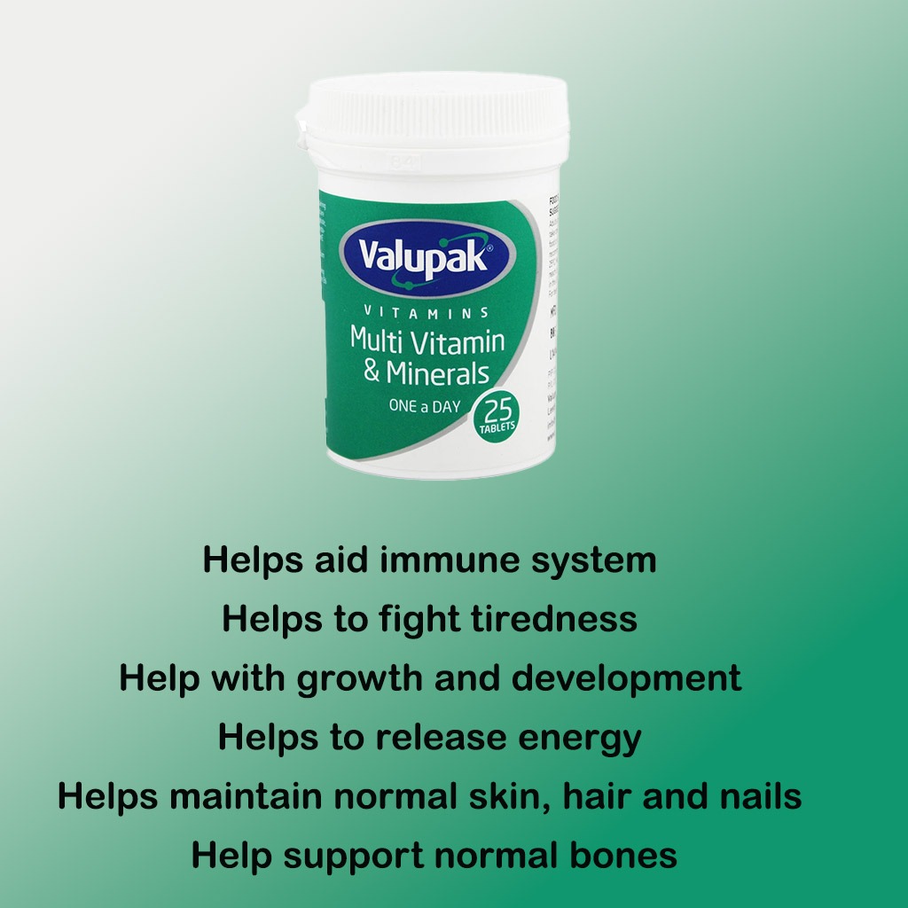 Valupak One A Day Multivitamin Supplement Tablets With Iron, Pack of 25's