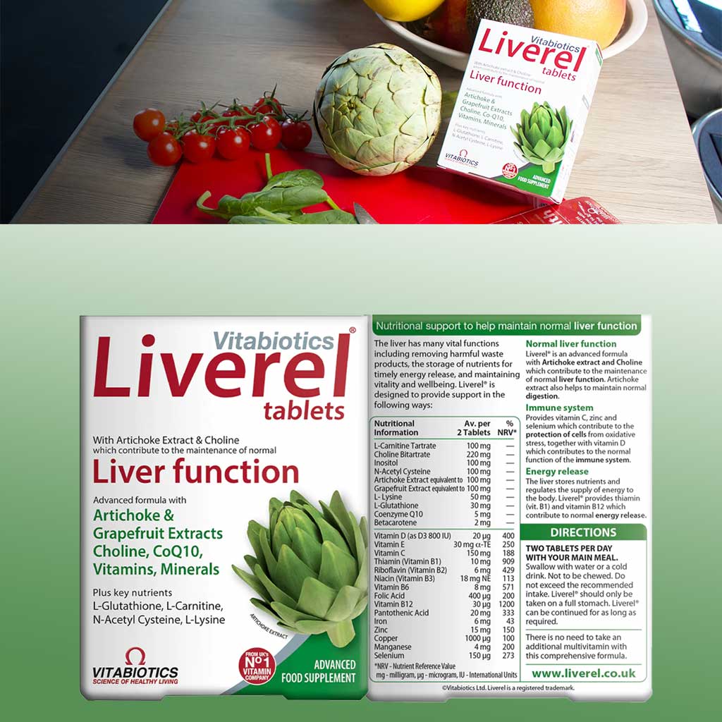 Vitabiotics Liverel Tablets With Vitamins, Minerals & Choline For Healthy Liver Function, Pack of 60's 