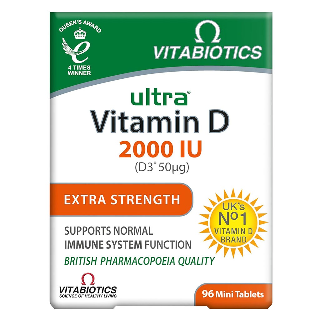 Vitabiotics Ultra Vitamin D3 2000IU Extra Strength Tablets For Healthy Immune System, Pack of 96's