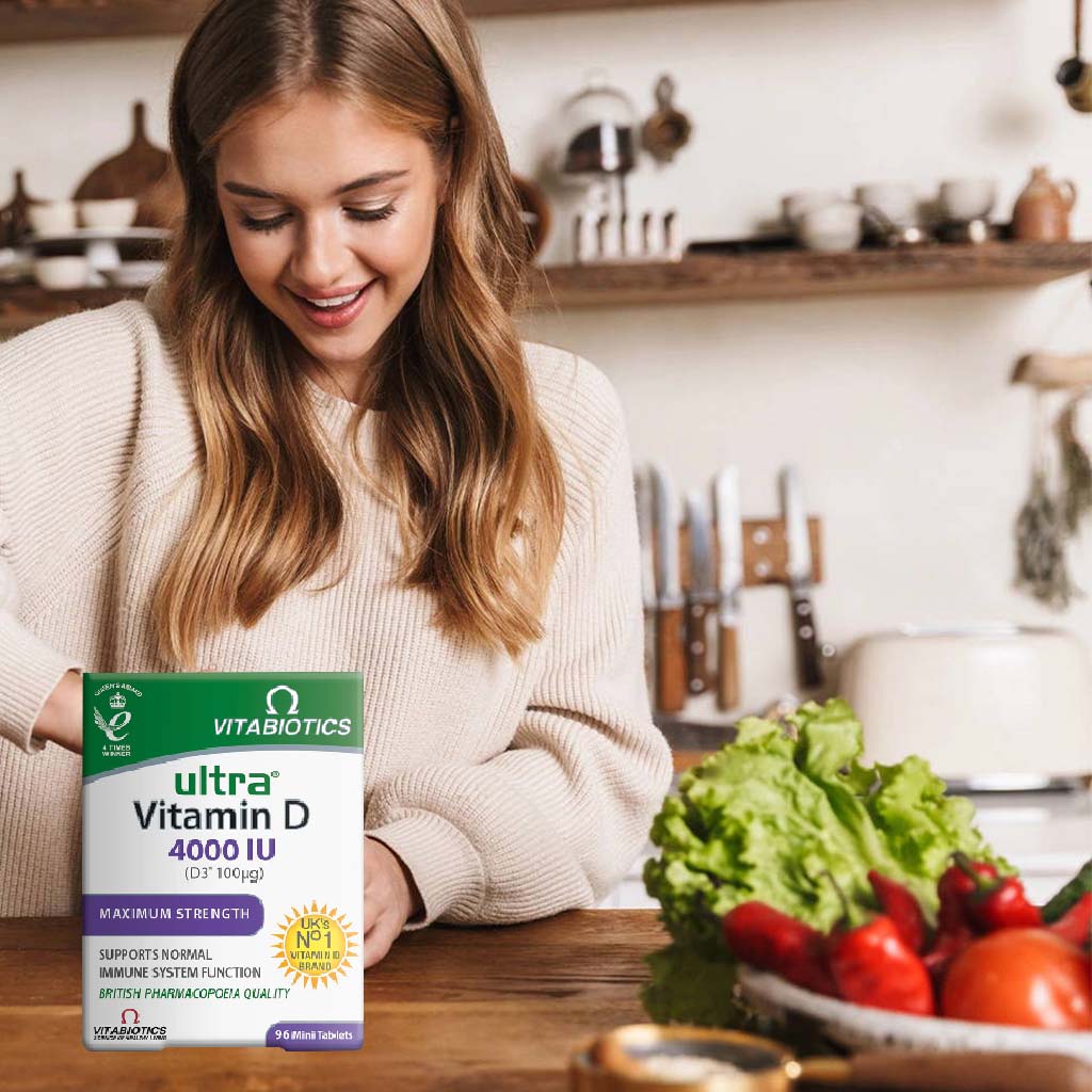 Vitabiotics Ultra Vitamin D3 4000IU Maximum Strength Tablets For Healthy Immune System, Pack of 96's