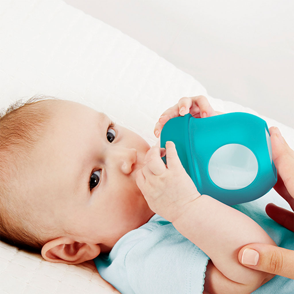 Boon Nursh Slow Flow Rate Baby Feeding Bottle 4 oz. For 0+ Months Baby, Monochrome, Pack of 3's