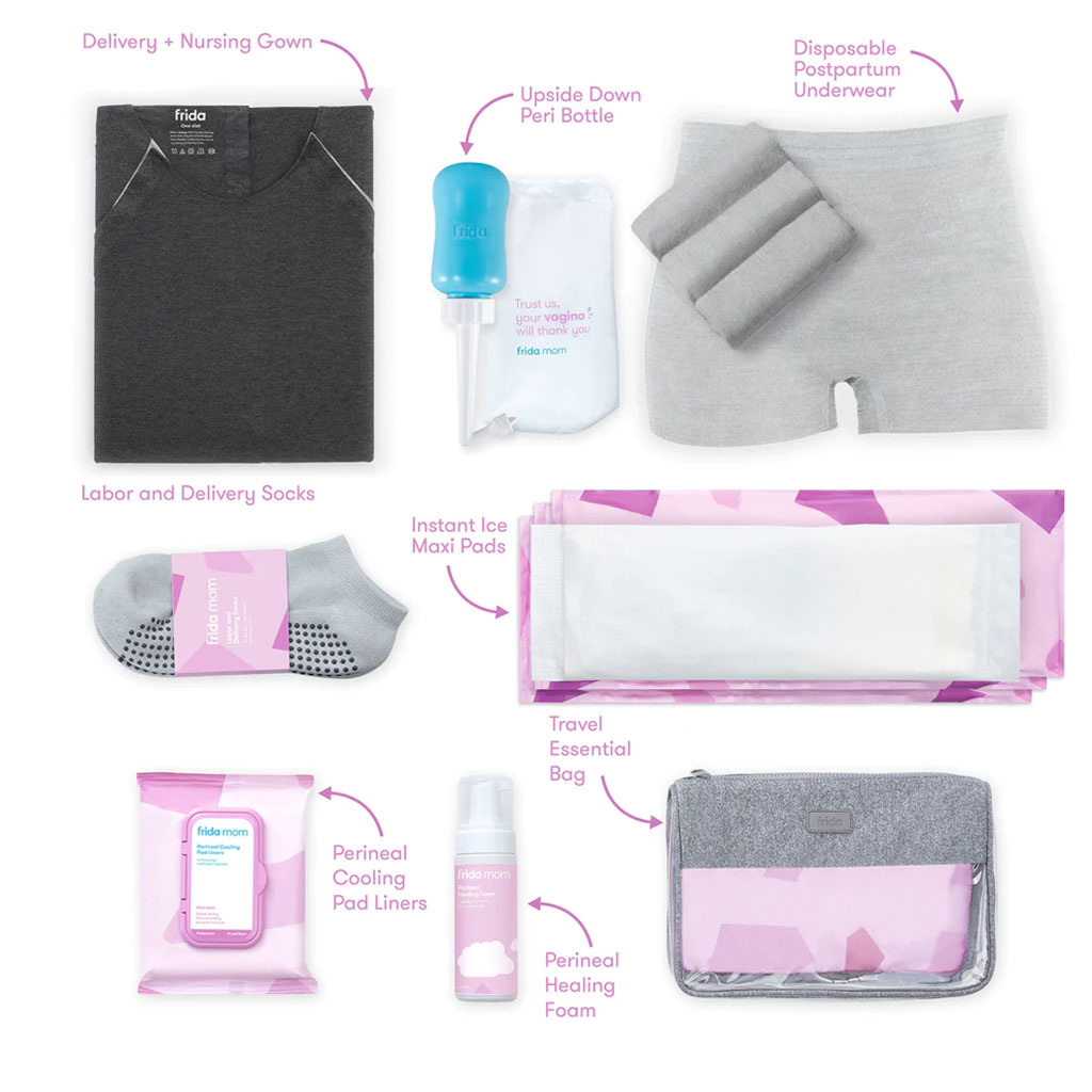 FridaMom Labor & Delivery + Postpartum Recovery Hospital Kit - 15 Piece Gift Set