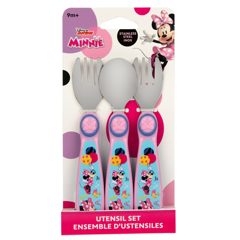 The First Years Disney Junior Minnie Sculpted Flatware Set, Pack of 3's