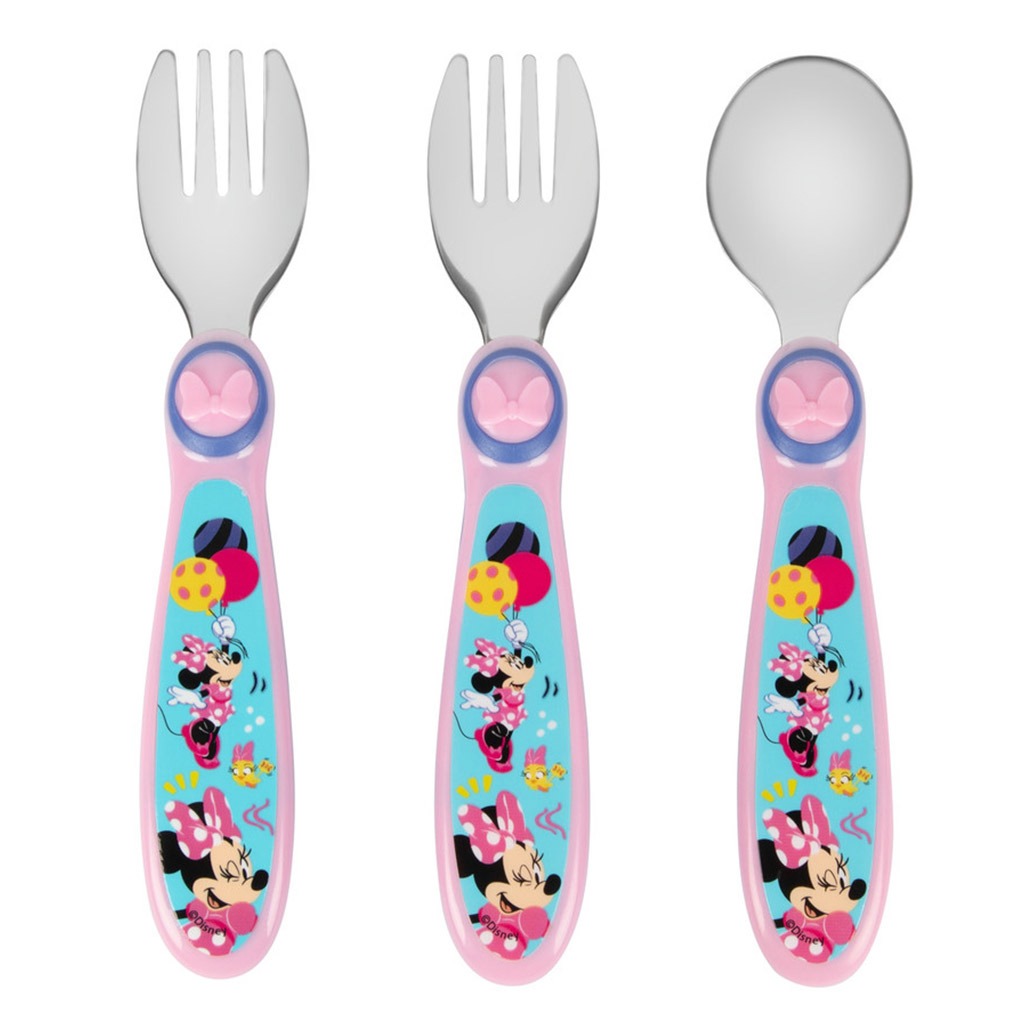 The First Years Disney Junior Minnie Sculpted Flatware Set, Pack of 3's