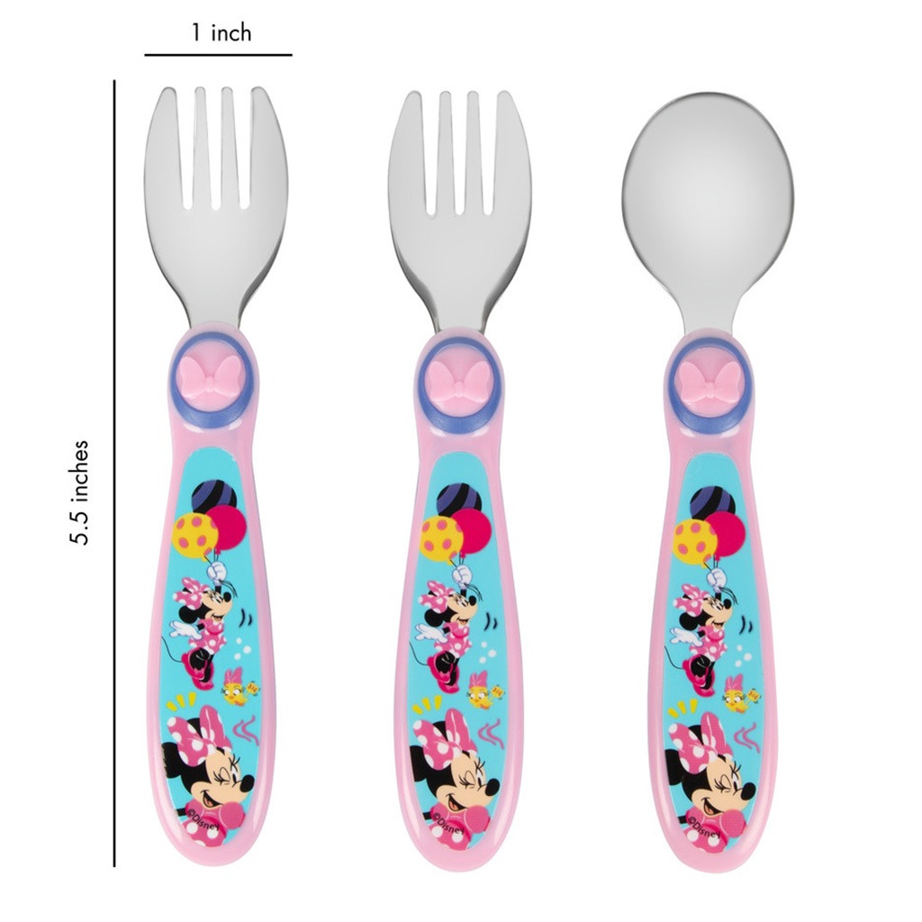 The First Years Disney Junior Minnie Sculpted Flatware Set, Pack of 3's