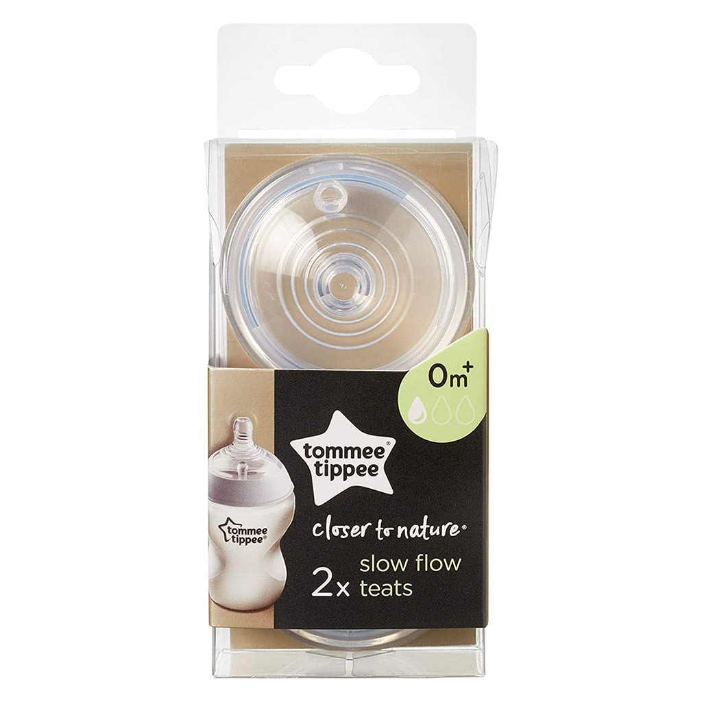 Tommee Tippee Closer To Nature Slow Flow Anti-Colic Bottle Teats-2 Pieces