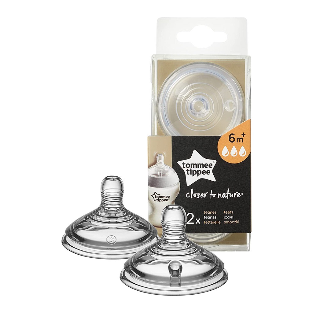 Tommee Tippee Closer To Nature Fast Flow Anti-Colic Bottle Teats-2 Pieces