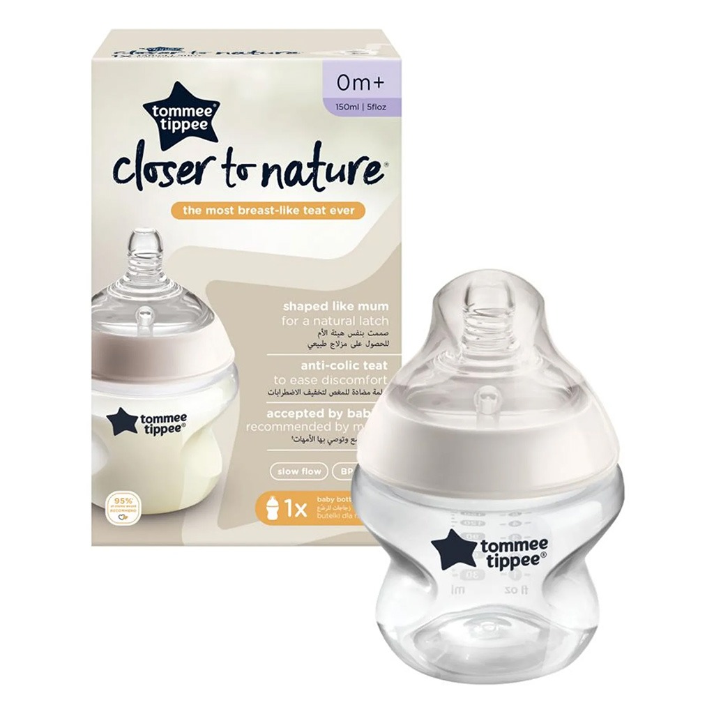Tommee Tippee Closer To Nature Baby Feeding Bottle For 0 Months+ Babies 150ml