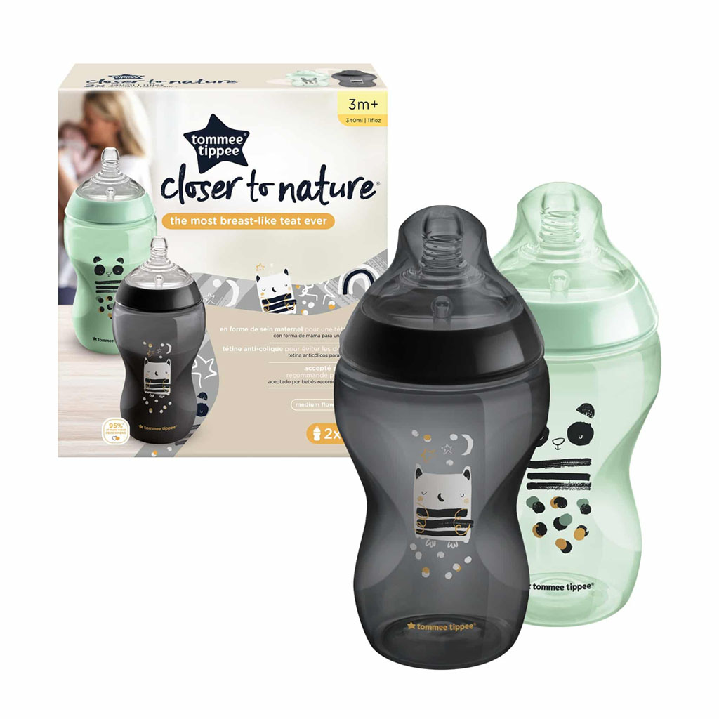 Tommee Tippee Closer To Nature Feeding Bottle Boy 340ml-Pack Of 2