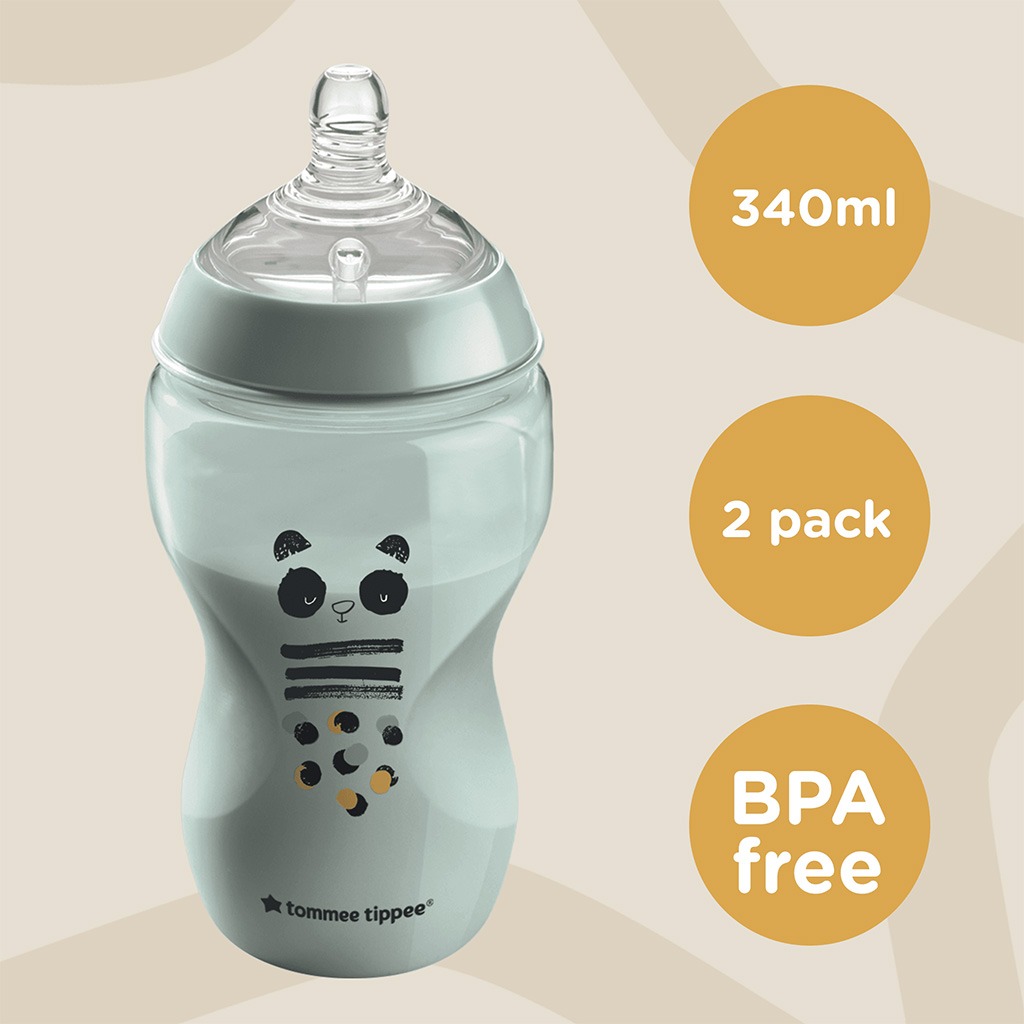 Tommee Tippee Closer To Nature Feeding Bottle Boy 340ml-Pack Of 2